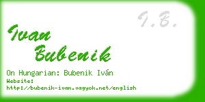 ivan bubenik business card