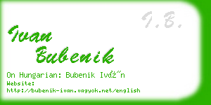 ivan bubenik business card